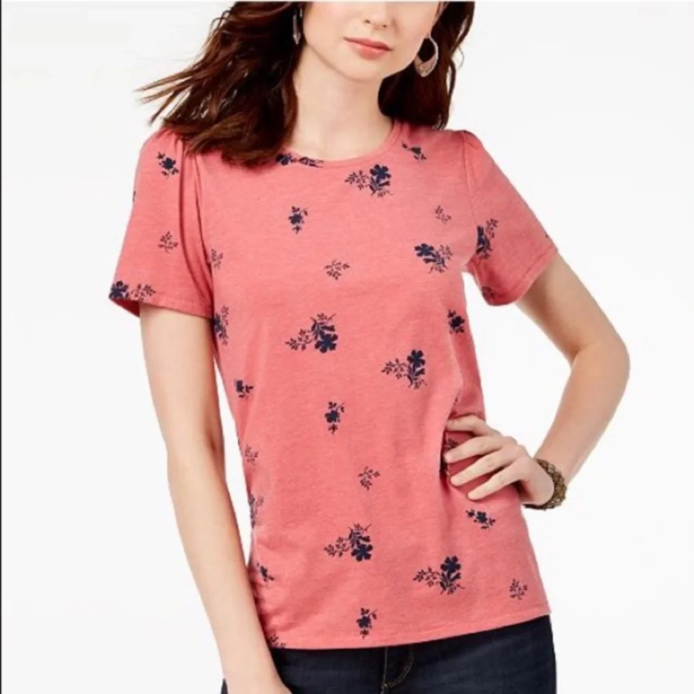 Lucky Brand Pim Puff Sleeve Floral Tee - Picture 3 of 10